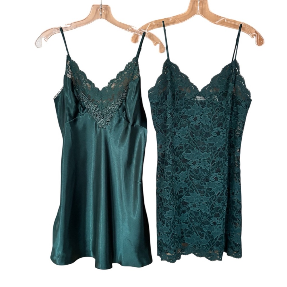 Victoria’s Secret Lot Of 2 Satin & Lace Chemise Size Medium